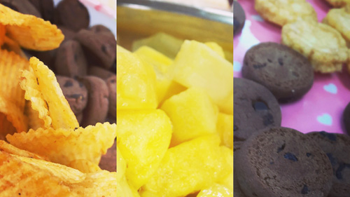 お菓子、フルーツ・・・食欲をそそります♪
