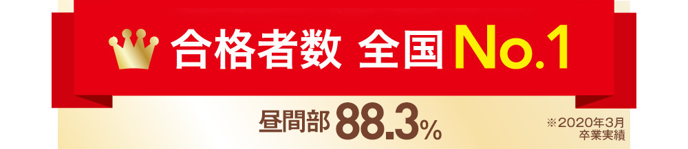 合格者数全国No.1 夜間部（ナイトコース）合格率90.0%