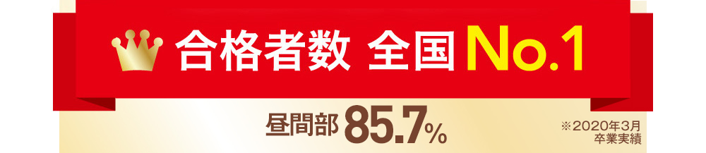 合格者数全国No.1 夜間部（トワイライトコース）合格率85.7%