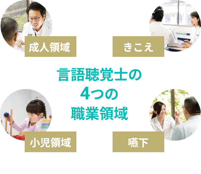 言語聴覚士の4つの職業領域