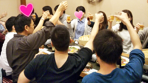お疲れ様の乾杯!